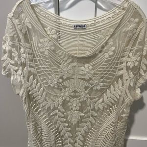 Cream Lace Top